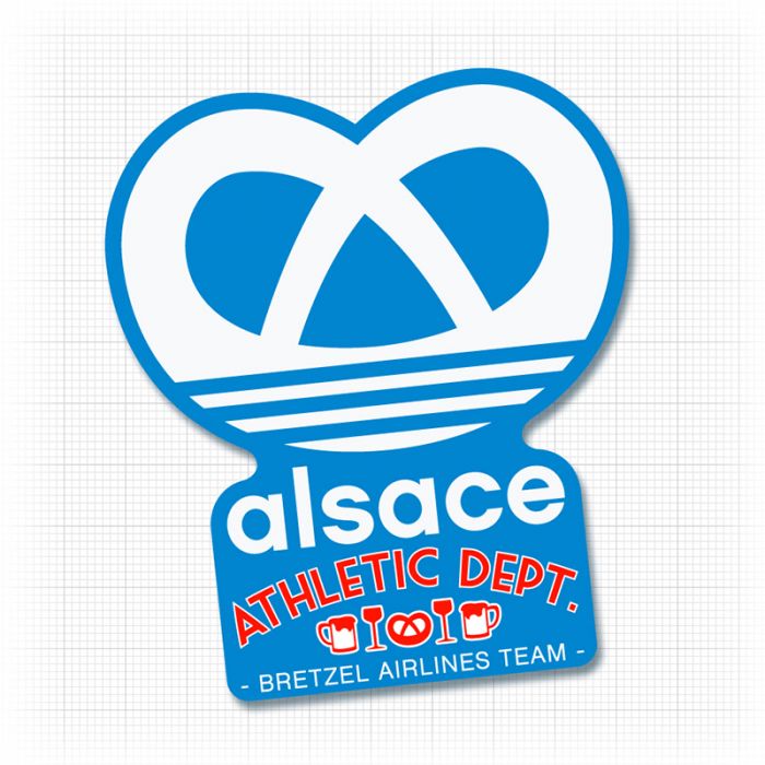 Sticker autocollant Alsace Bretzel Airlines 17 cm noir