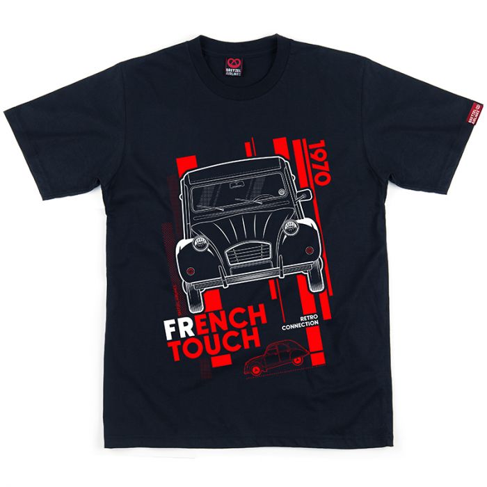 T-shirt - Retro - 2CV French Touch - bleu marine