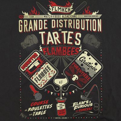 T-shirt - DISTRIBUTION TARTES FLAMBEES - gris anthracite